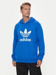 Adidas Bluza adicolor Classics Trefoil IZ1855 Niebieski Regular Fit. Niebieskie bluzy męskie Adidas, m, bez wzorów, z bawełny, bez kaptura. Za 189.99 zł.