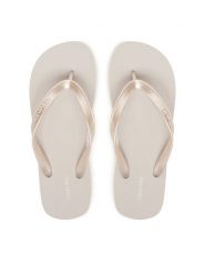 Calvin Klein Japonki Flatform Flip Flop Met Tpu HW0HW03120 Srebrny. Szare klapki damskie Calvin Klein, bez wzorów, z syntetyku, bez obcasa. Za 189.99 zł.
