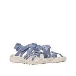 Sandały Merrell Harbor Backstrap Niebiesko-Beżowe. Brązowe sandały damskie Merrell, bez wzorów, z materiału, bez obcasa, bez zapięcia. Za 572.00 zł.