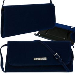 Beltimore Granatowa Damska Torebka Kopertówka wieczorowa Beltimore W65. Kopertówki damskie Beltimore, bez wzorów, wizytowe, bez dodatków. Za 87.99 zł.