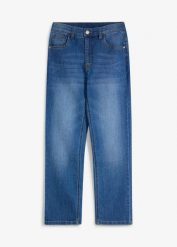 Jeansy regular fit, ze stretchem, z regulowanym pasem, straight. Niebieskie jeansy dla chłopców bonprix, z jeansu. Za 109.99 zł.