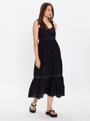 Brave Soul Sukienka letnia LDRW-569LEILA Czarny Relaxed Fit. Czarne sukienki damskie Brave Soul, na lato, s, bez wzorów, z bawełny, bez kołnierzyka, bez ramiączek. Za 83.99 zł.