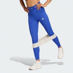 Legginsy Techfit COLD.RDY Full-Length. Niebieskie legginsy damskie Adidas, bez wzorów, z materiału. Za 349.00 zł.