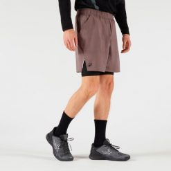 Spodenki tenisowe termiczne z szortami 2w1 męskie Thermic. Brązowe szorty męskie KUIKMA, l, bez wzorów, z materiału, biznesowe. Za 69.99 zł.