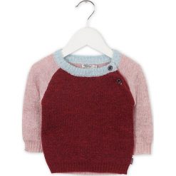 Sweter w kolorze jasnoróżowo-czerwonym. Czerwone swetry dla dziewczynek marki Imps & Elfs, z wełny, z okrągłym kołnierzem. W wyprzedaży za 95.95 zł.