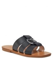Liu Jo Klapki Saba 08 SA4119 P0102 Czarny. Czarne klapki damskie Liu Jo, bez wzorów, ze skóry, bez obcasa. Za 749.99 zł.