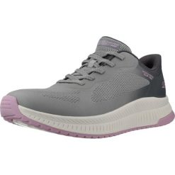 Buty SKECHERS BOBS SQUAD 4 STAPLE LOOK Szary. Szare obuwie sportowe damskie Skechers, trekkingowe. Za 314.99 zł.