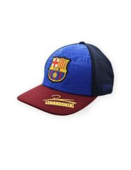 Czapka baseballowa FC Barcelona z podpisem Lewandowskiego. Niebieskie czapki i kapelusze męskie FC Barcelona, bez wzorów, z materiału, klasyczne. Za 109.00 zł.