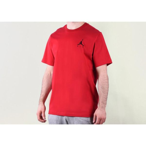 Koszulka męska nike air jordan air jumpman logo embroidered tee gym red. Czerwone koszulki sportowe męskie Jordan, m, bez wzorów, z bawełny, bez kołnierzyka, bez ramiączek, do koszykówki. Za 129.00 zł.
