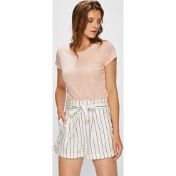 Tally Weijl - Top. Szare topy damskie TALLY WEIJL, z bawełny, z okrągłym kołnierzem, z krótkim rękawem. W wyprzedaży za 24.90 zł.