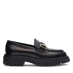 Loafersy GINO ROSSI. Czarne mokasyny damskie Gino Rossi. Za 279.99 zł.