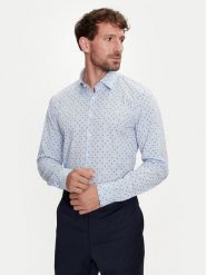 Calvin Klein Koszula K10K113168 Niebieski Slim Fit. Niebieskie koszule męskie Calvin Klein, m, bez wzorów, z bawełny, bez kołnierzyka, bez ramiączek. Za 259.99 zł.