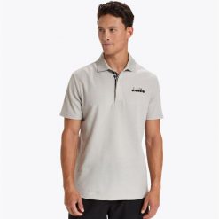 Koszulka męska DIADORA POLO STATEMENT SS. Szare koszulki polo męskie Diadora, m, bez wzorów, bez kołnierzyka, bez ramiączek, tenisowe. Za 99.99 zł.