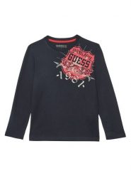 Guess Bluzka L5YI16 K8HM4 Czarny Regular Fit. Czarne t-shirty dla chłopców Guess, z aplikacjami, z bawełny, bez ramiączek. Za 69.99 zł.