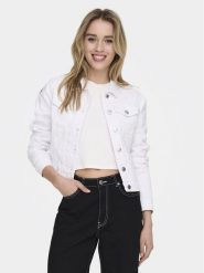 ONLY Kurtka jeansowa Woder 15243147 Biały Regular Fit. Białe kurtki damskie Only, m, bez wzorów, z bawełny, bez kaptura. Za 199.99 zł.
