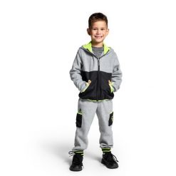 Spodnie Dresowe Dziecięce Polarowe Outdoor Lemon Explore ZL4. Szare spodnie sportowe dla chłopców LEMON explore, bez wzorów, z dresówki, sportowe, outdoorowe. Za 109.90 zł.