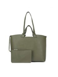 Gino Rossi Torebka K233010-1 Khaki. Brązowe torebki do ręki damskie Gino Rossi, bez wzorów, z materiału, bez dodatków. Za 167.99 zł.