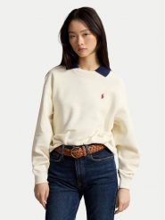 Polo Ralph Lauren Bluza 211B17785002 Kremowy Relaxed Fit. Białe bluzy damskie Polo Ralph Lauren, xs, bez wzorów, z bawełny, bez kaptura. Za 859.99 zł.