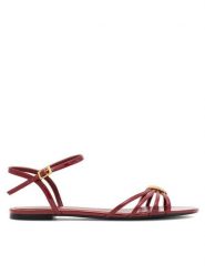 Gino Rossi Sandały ROSE-SLT569P-19 Czerwony. Czerwone sandały damskie Gino Rossi, bez wzorów, ze skóry, bez obcasa, na płaskiej podeszwie, bez zapięcia. Za 299.99 zł.