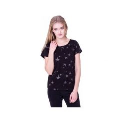 T-shirt Nocne Gwiazdy. Czarne koszule nocne damskie Heroesque, z okrągłym kołnierzem. Za 59.00 zł.