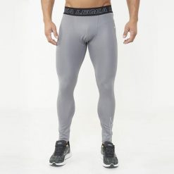 Termoaktywne legginsy treningowe IRONBOY LEG. Szare bielizna termoaktywna damska Legea, bez wzorów, na fitness i siłownię. W wyprzedaży za 88.00 zł.