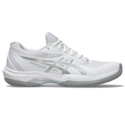 Damskie buty do tenisa Asics Game FF Clay/OC. Białe obuwie sportowe damskie Asics, bez wzorów, z gumy, tenisowe. Za 457.65 zł.