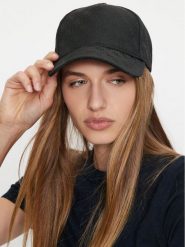 Guess Czapka z daszkiem AW5184 POL03 Czarny. Czarne rękawiczki damskie Guess, z aplikacjami, z materiału. Za 109.99 zł.