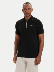 KARL LAGERFELD Polo 745021 562221 Czarny Regular Fit. Czarne koszulki polo męskie KARL LAGERFELD, m, bez wzorów, z bawełny, bez ramiączek. Za 459.99 zł.