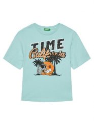 United Colors Of Benetton T-Shirt 3I1XC10O4 Niebieski Regular Fit. Niebieskie t-shirty dla chłopców United Colors Of Benetton, bez wzorów, z bawełny, bez ramiączek. Za 39.99 zł.
