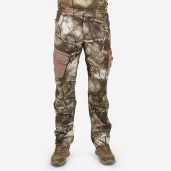 Spodnie myśliwskie Solognac Respi 500 camo treemetic. Brązowe spodnie sportowe męskie SOLOGNAC, s, bez wzorów, z bawełny, outdoorowe. Za 169.99 zł.