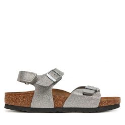 Sandały Birkenstock. Szare sandały dziewczęce Birkenstock, bez zapięcia. Za 219.99 zł.