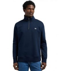 MESKA BLUZA LEE HALF ZIP SWS RIVET NAVY 112371840. Niebieskie bluzy męskie Lee, l, bez wzorów, bez kaptura. Za 189.99 zł.