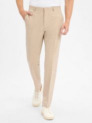 BOSS Spodnie - Leon Mężczyźni Regular Fit beżowy, 28. Brązowe eleganckie spodnie męskie Boss, m, bez wzorów. Za 599.95 zł.