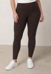 Brązowe Gładkie Legginsy z Wysokim Stanem i Panelem Podkreślającym Talię Noseno. Brązowe legginsy damskie Born2be, plus size, bez wzorów, z jeansu, z podwyższonym stanem, na fitness i siłownię. Za 79.99 zł.