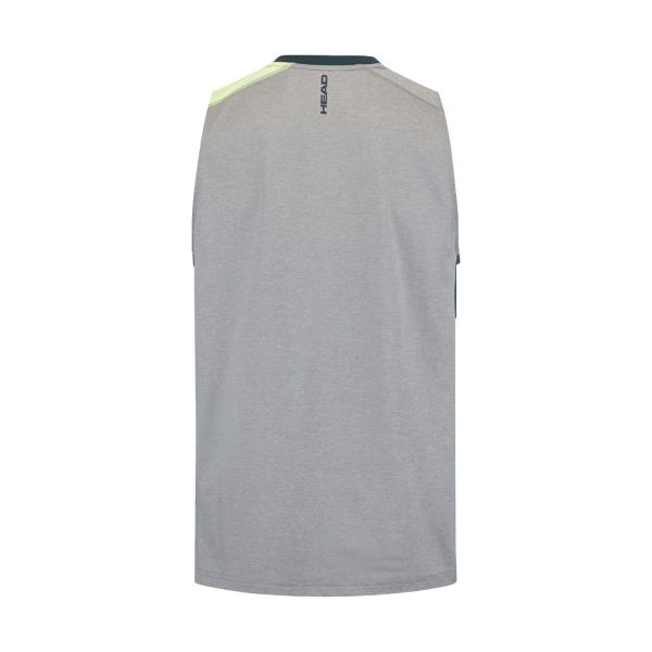 Koszulka bez rękawów męska TANK TOP PADEL. Szare koszulki sportowe męskie Head, m, bez wzorów, bez kołnierzyka, bez ramiączek. W wyprzedaży za 161.00 zł.