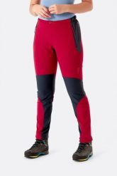 Spodnie softshell damskie Rab Torque Pants - crimson rozmiar: xs. Czerwone spodnie sportowe damskie Vaude, xs, bez wzorów, z softshellu. Za 513.89 zł.