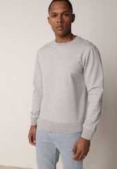 Szara Bluza o Klasycznym Kroju z Bawełną Merinne. Szare bluzy męskie Born2be, l, bez wzorów, z bawełny, bez kaptura. Za 89.99 zł.