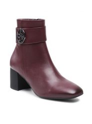 Lasocki Botki 0539-01 Bordowy. Czerwone botki damskie Lasocki, ze skóry, bez obcasa, na słupku, bez zapięcia. Za 329.99 zł.