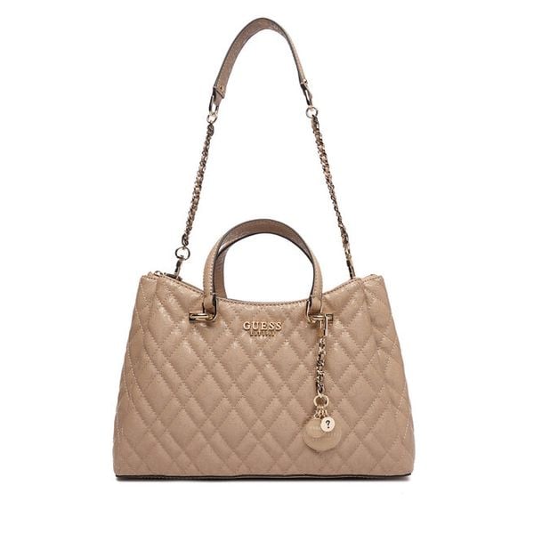 Torebka Guess. Brązowe torebki do ręki damskie Guess, z aplikacjami, bez dodatków. Za 679.99 zł.