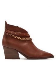 Hispanitas Botki Cervo-I24 HI243597 Brązowy. Brązowe botki damskie Hispanitas, ze skóry, bez obcasa, na słupku, bez zapięcia. Za 789.99 zł.