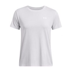 Koszulka treningowa damska Under Armour Tech Textured. Szare obuwie sportowe damskie Under Armour, bez wzorów, na fitness i siłownię. Za 99.99 zł.