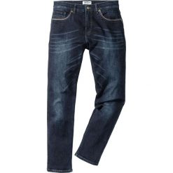 Dżinsy ze stretchem Slim Fit Straight bonprix ciemnoniebieski "used". Jeansy męskie marki bonprix. Za 109.99 zł.