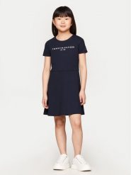 Tommy Hilfiger Sukienka codzienna KG0KG08023 Granatowy Regular Fit. Niebieskie sukienki dla dziewczynek Tommy Hilfiger, bez wzorów, z syntetyku, bez ramiączek. Za 159.99 zł.