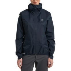 Kurtka przeciwdeszczowa damska Haglöfs L.I.M GTX. Niebieskie kurtki damskie Haglöfs, l, bez wzorów, bez kaptura. Za 649.99 zł.