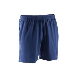 Spodenki Gym & Pilates męskie. Niebieskie krótkie spodenki sportowe męskie marki DOMYOS, z bawełny. Za 19.99 zł.