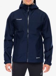 Kurtka w góry Mammut Crater Light HS Hooded Jacket. Niebieskie kurtki męskie Mammut, l, bez wzorów, z gore-texu, marine, bez kaptura. Za 1,579.80 zł.