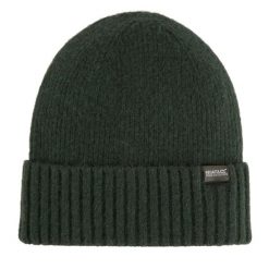 Czapka Damska Prążkowana Basic. Zielone czapki i kapelusze damskie Regatta, bez wzorów, z materiału. Za 54.99 zł.