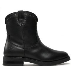 Botki Tamaris. Czarne botki damskie Tamaris, bez obcasa, na płaskiej podeszwie, bez zapięcia. Za 319.99 zł.