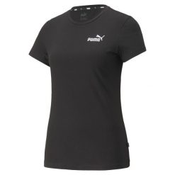 Koszulka fitens damska Puma ESS+ Embroidery Tee. Czarne koszulki sportowe damskie Puma, xl, bez wzorów, bez kołnierzyka, bez ramiączek, na fitness i siłownię. W wyprzedaży za 101.40 zł.