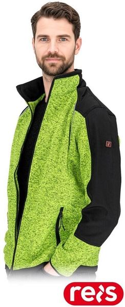 Bluza ochronna męska softshell stójka zamek odblaski SAGEWORK M. Brązowe bluzy męskie Reis, m, bez wzorów, z softshellu, bez kaptura. Za 83.10 zł.
